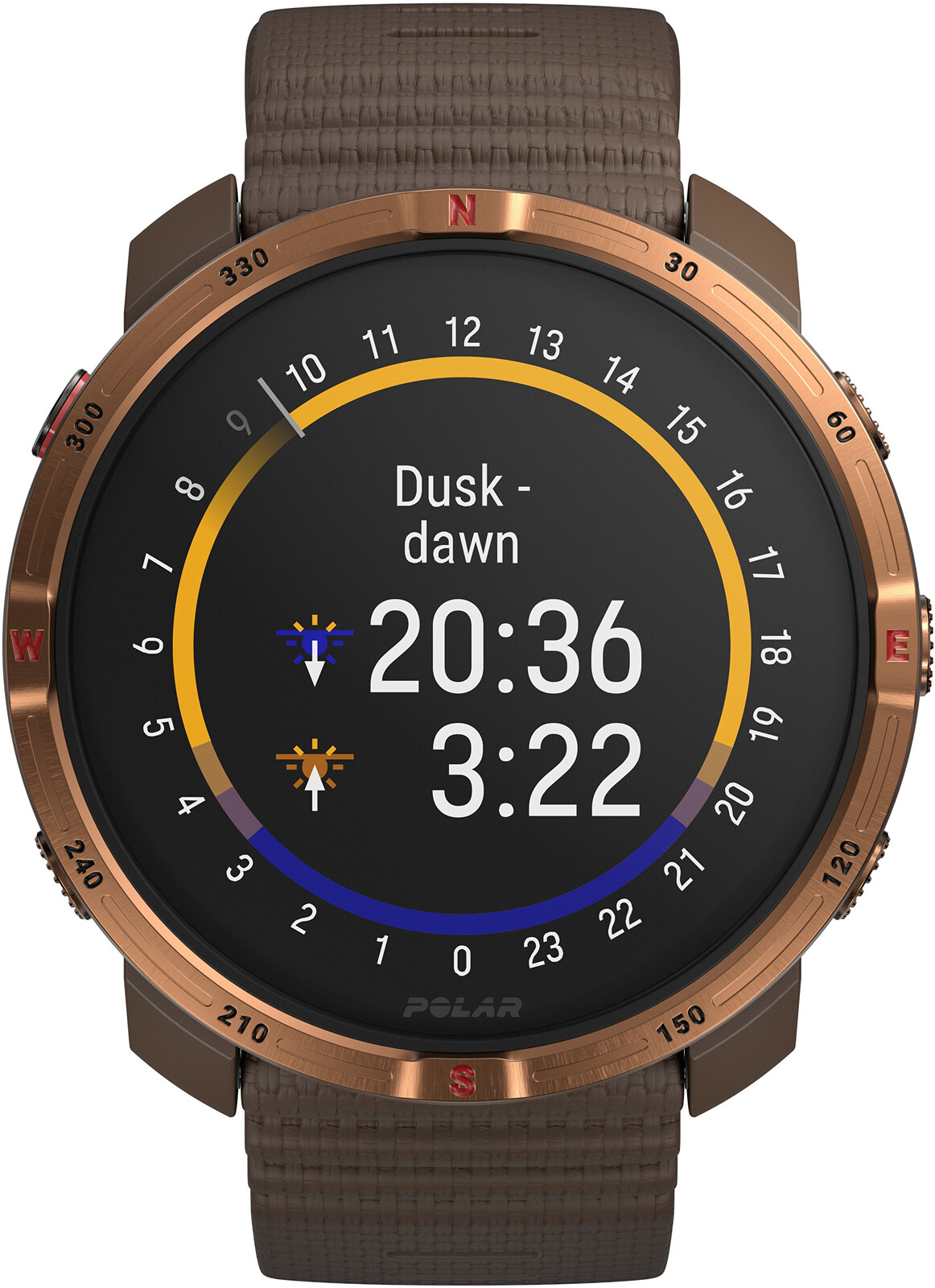 Polar Grit X2 sporttester S-L hnědá