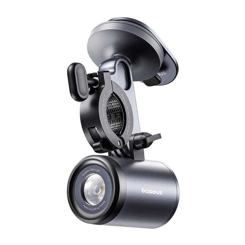 Baseus PrimeTrip 2 v 1 držák na kolo, držák telefonu + svítilna (černý)