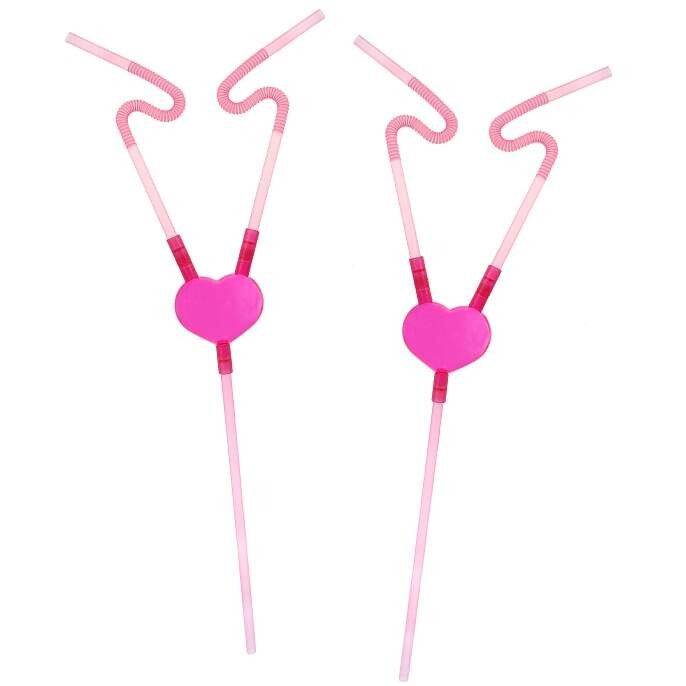 Brčka plastová Valentýn srdce 2 ks