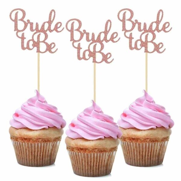Dekorace cupcakes Bride to be rose gold 6 ks