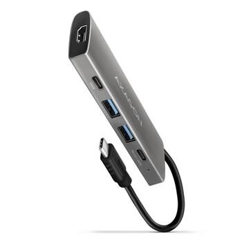 AXAGON HMC-5G21, USB 10Gb/s hub, porty 2x USB-A, 2x USB-C, HDMI 4k/30, PD 60W, kabel USB-C 13cm