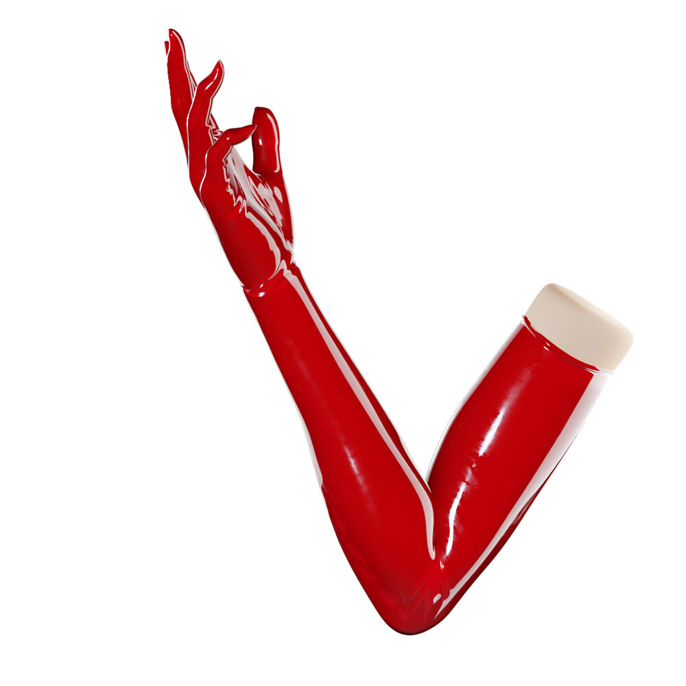 Latexové rukavice UniqDsn DLOUHÉ (XS, červené)