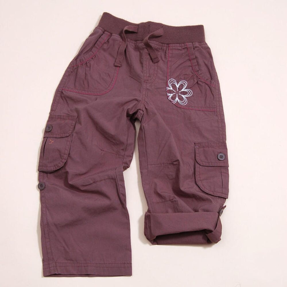 Kalhoty roll up dívčí, Pidilidi, PD818, hnědá - 110/116 | 5/6let