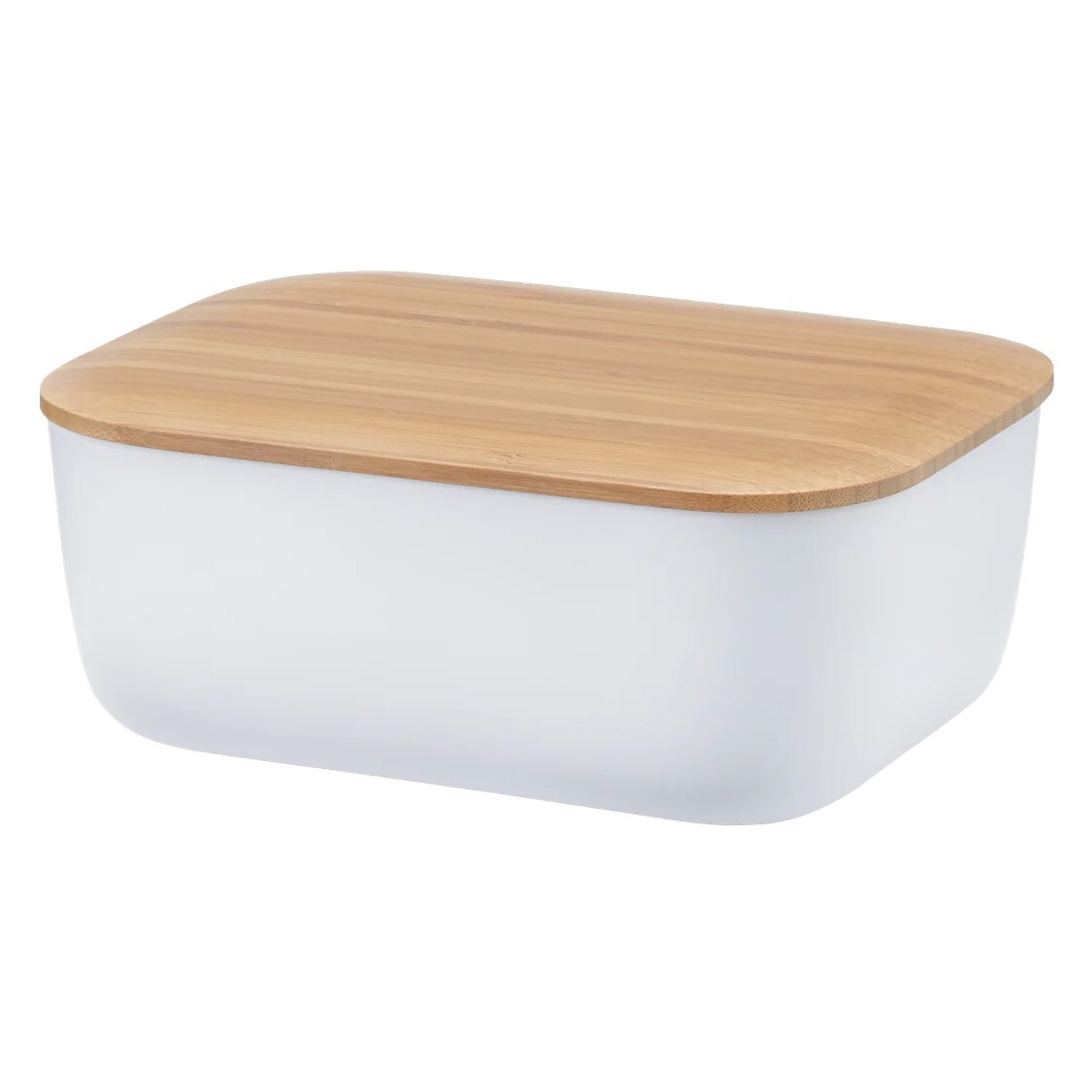 Dóza na máslo BOX-IT 15 cm, bílá, plast / bambus, RIG-TIG