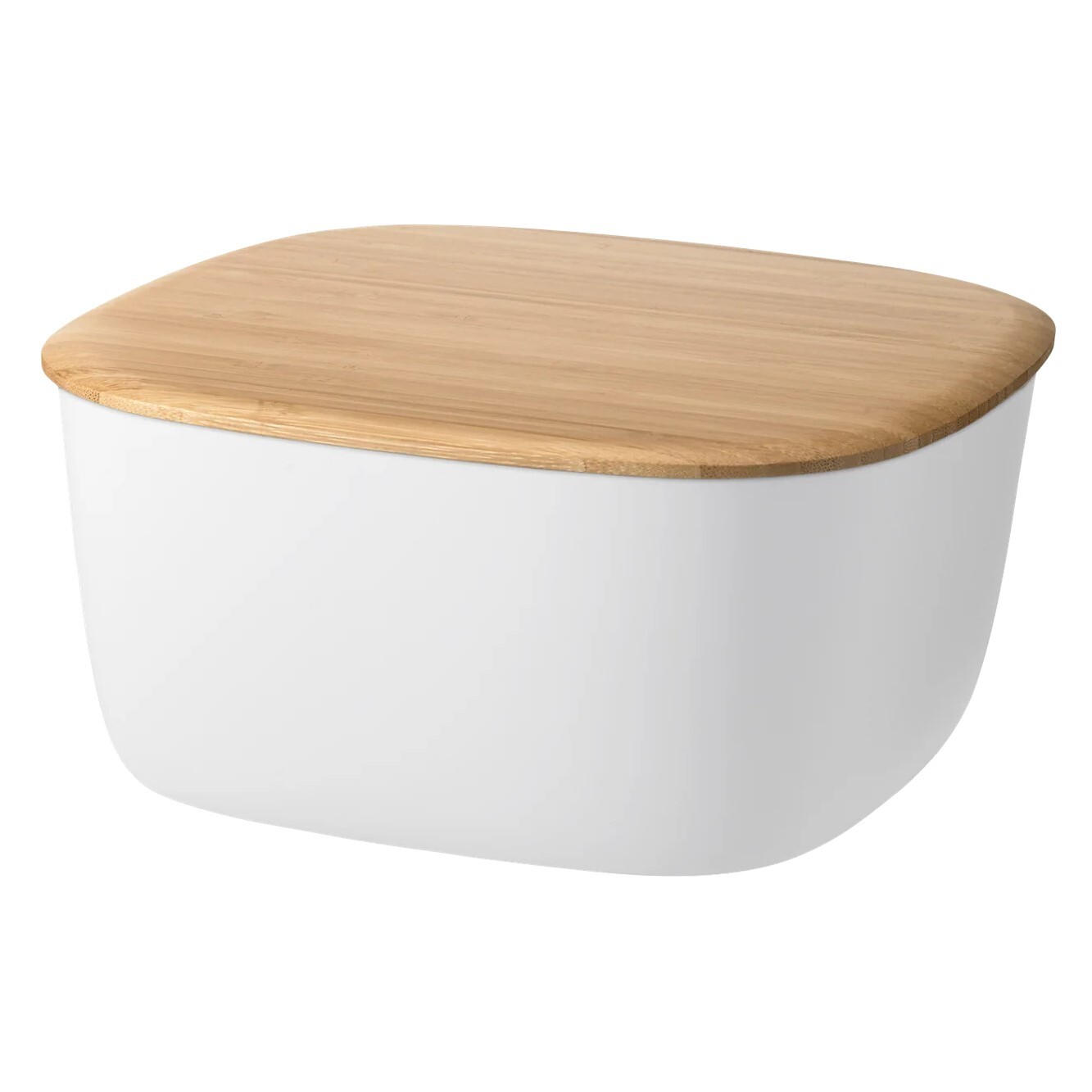 Chlebník BOX-IT 23 cm, bílá, plast / bambus, RIG-TIG