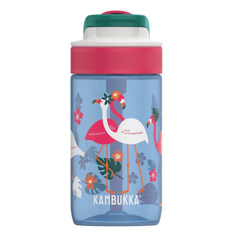 Láhev na vodu pro děti LAGOON 400 ml, blue flamingo, tritan, Kambukka