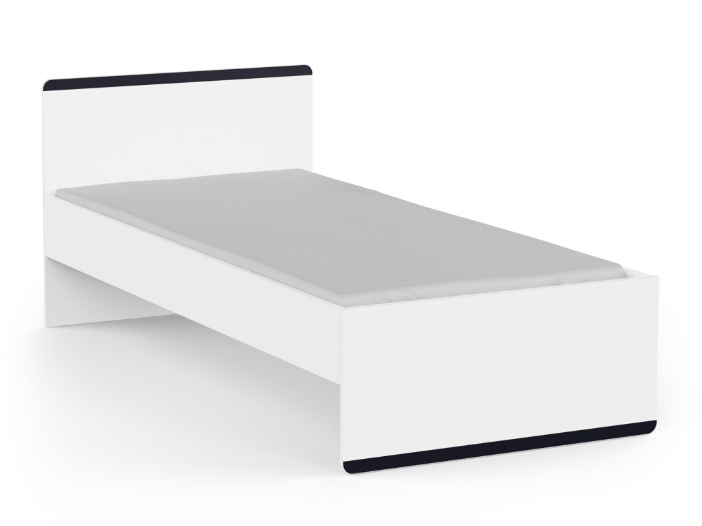 Postel SOLMEN 90x200 cm, bílá/modrá nebo meruňková