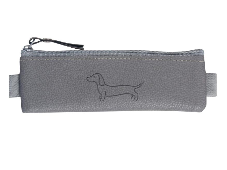 MFP 8071379 Penál etue mini s gumou na diář Sausage Dog dark gray 20x4cm