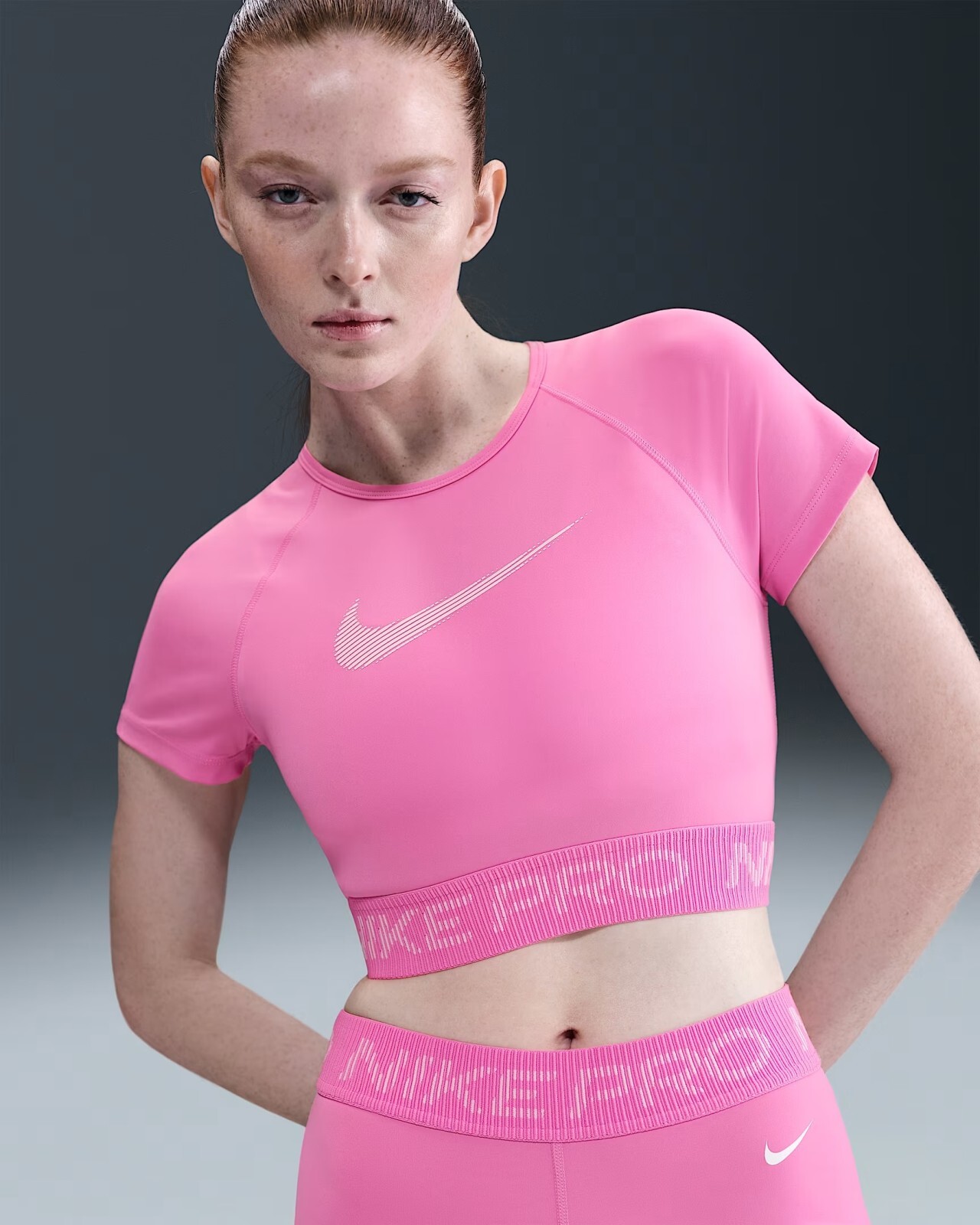 Nike Pro Women Dri-FIT Short Sleeve Top L