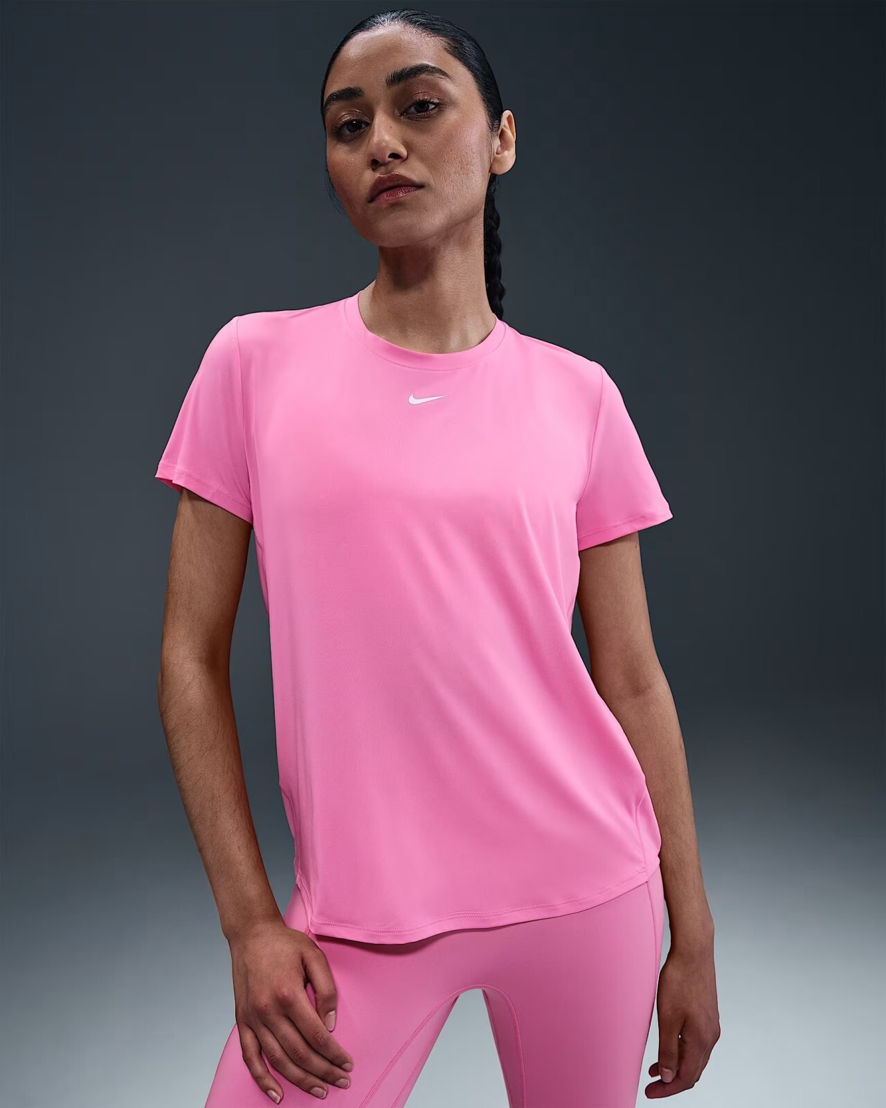 Nike Women One Claccis Dri-FIT Short Sleeve Top L