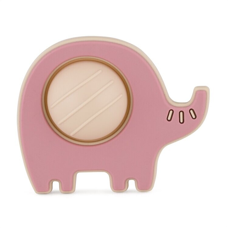 PETITE&MARS Hračka silikonová Elephant Edwin Dusty Rose 6m+
