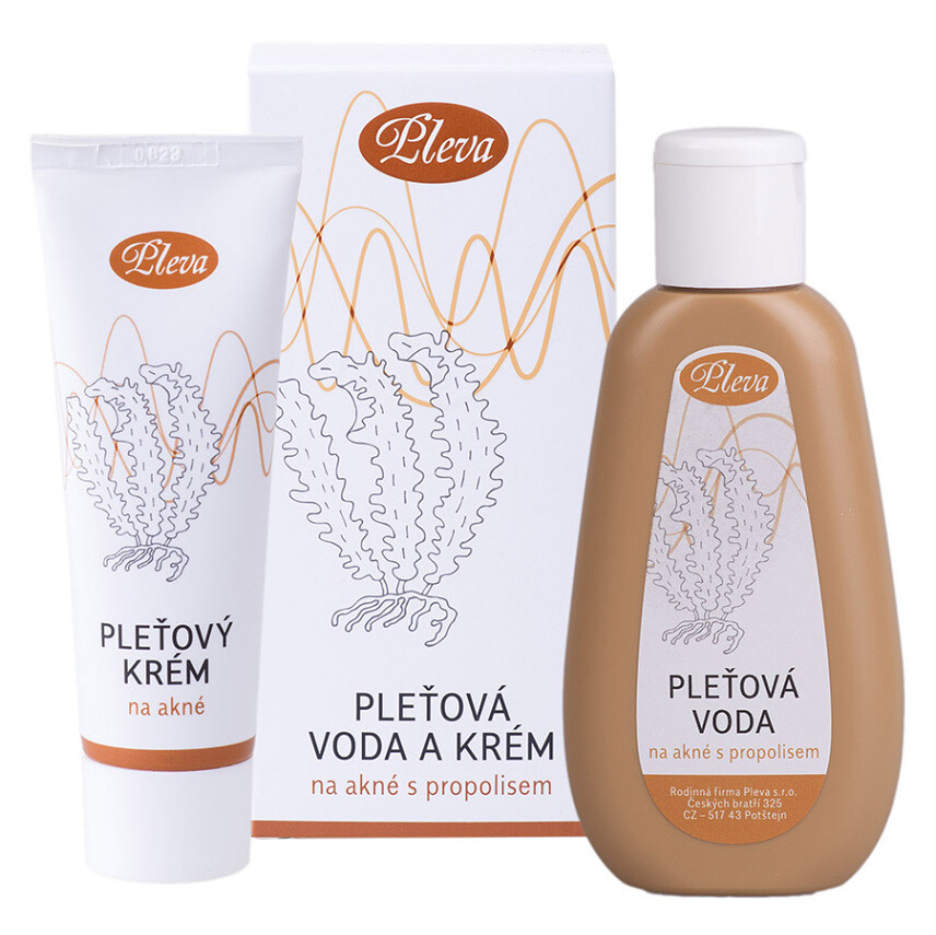 PLEVA Pleťový krém a voda na akné 100 + 50 g