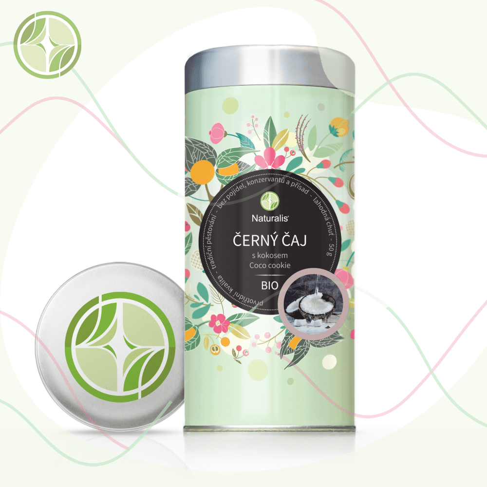 Černý čaj s kokosem (Coco cookie) Naturalis BIO - 50 g