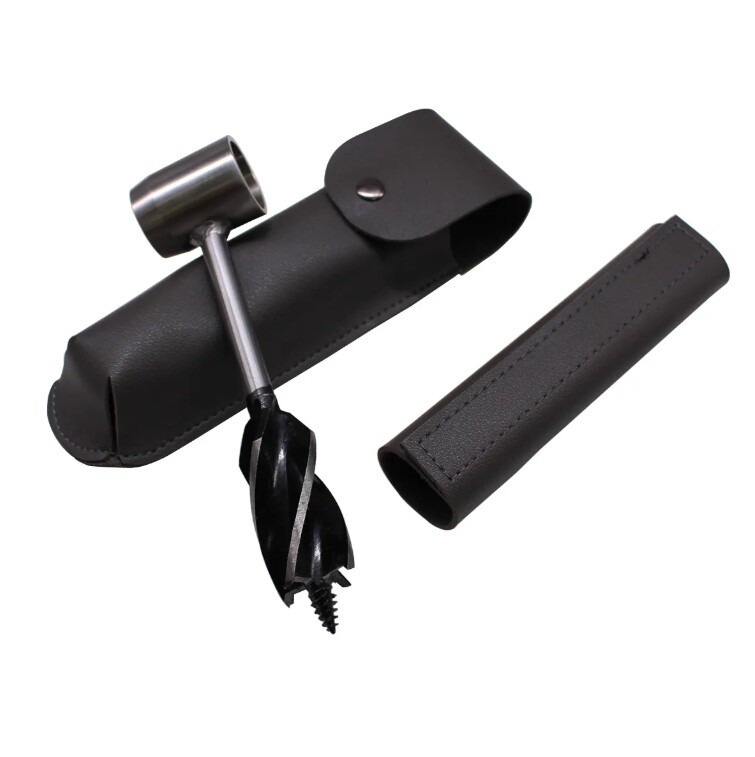 Survival ruční vrták s obalem - šedý