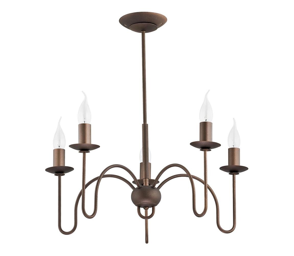 Lustr na tyči CARTELL 5xE14/10W/230V bronzová