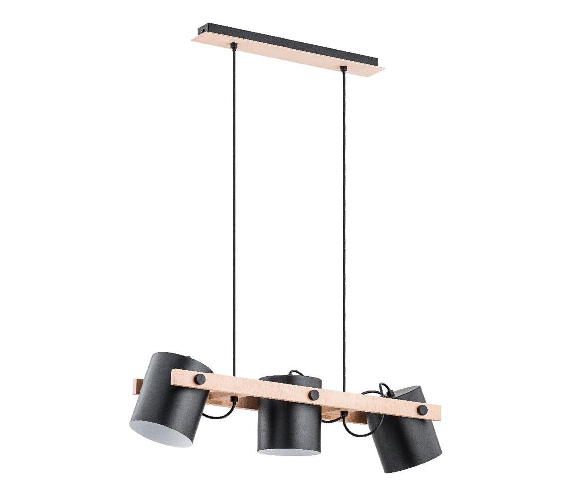 Lustr na lanku ARI 3xE27/15W/230V černá/béžová