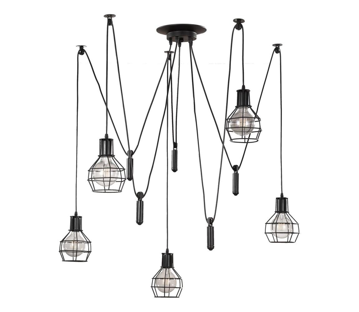 ONLI ONLI - Lustr na lanku SPIDER 5xE27/15W/230V pavouk černá