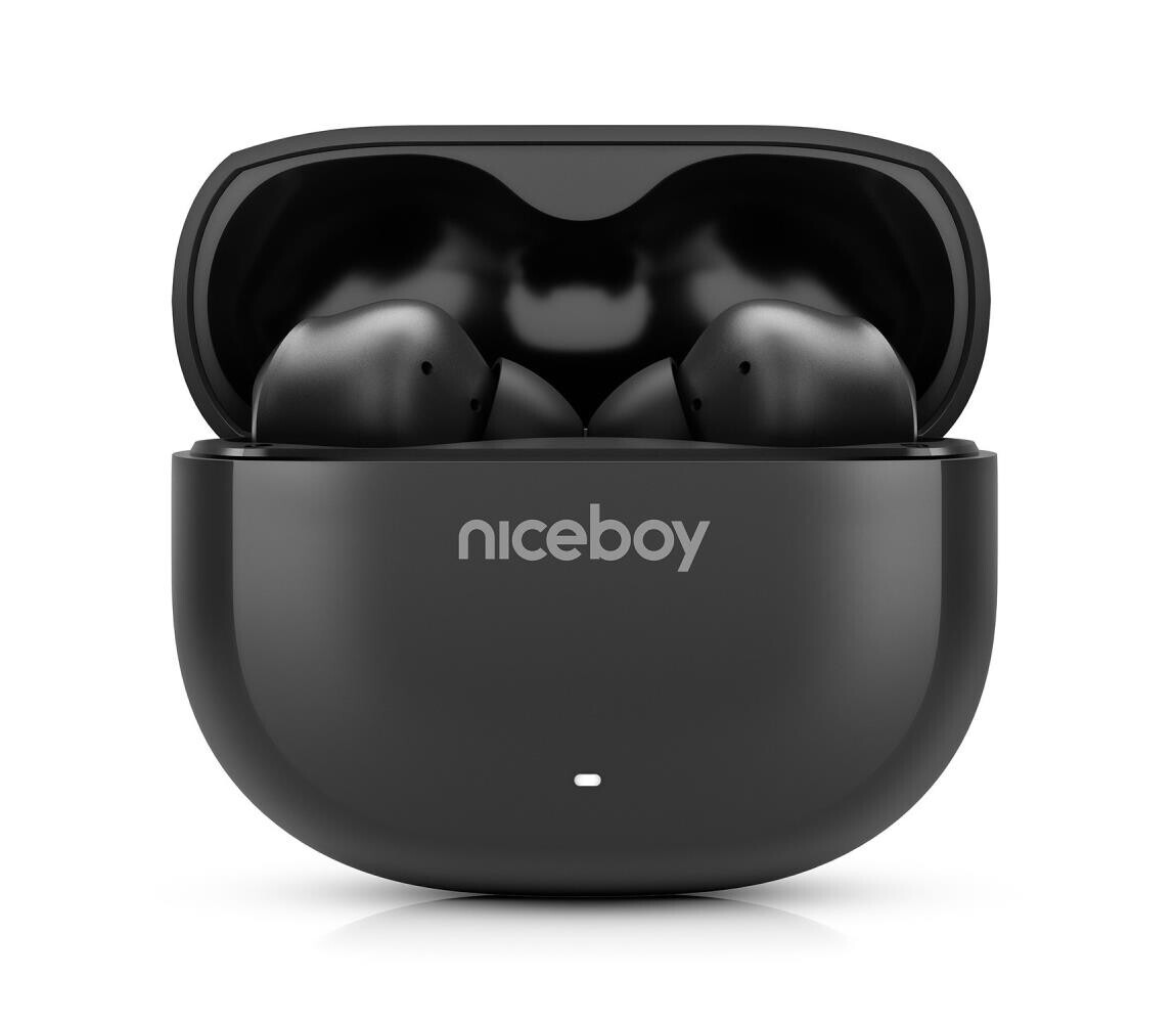 Niceboy Niceboy Pins 4 - Bezdrátová sluchátka s ANC 400 mAh + 2x 50 mAh IPX4 černá