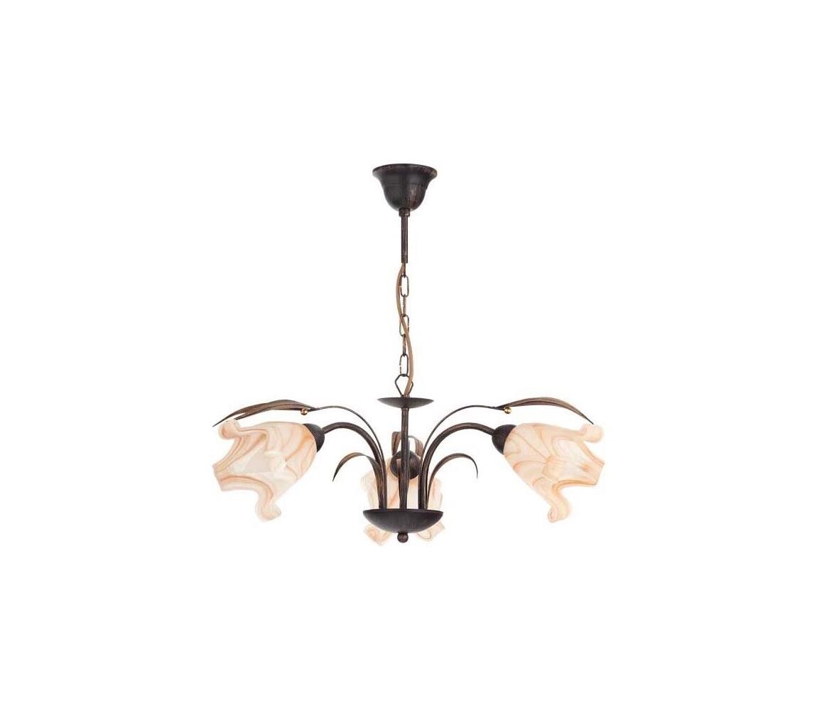 Lustr na řetězu DUCATTI 3xE14/10W/230V bronzová