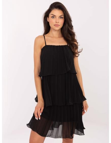 Černé koktejlové šaty bez ramínek OCH BELLA