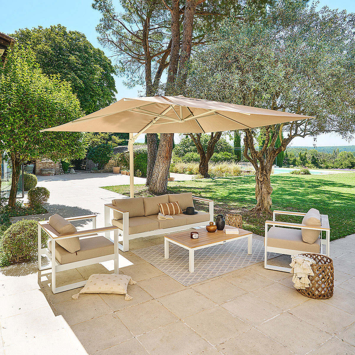 DEOKORK Slunečník výkyvný MADEIRA 4x3 m (různé barvy) antracit