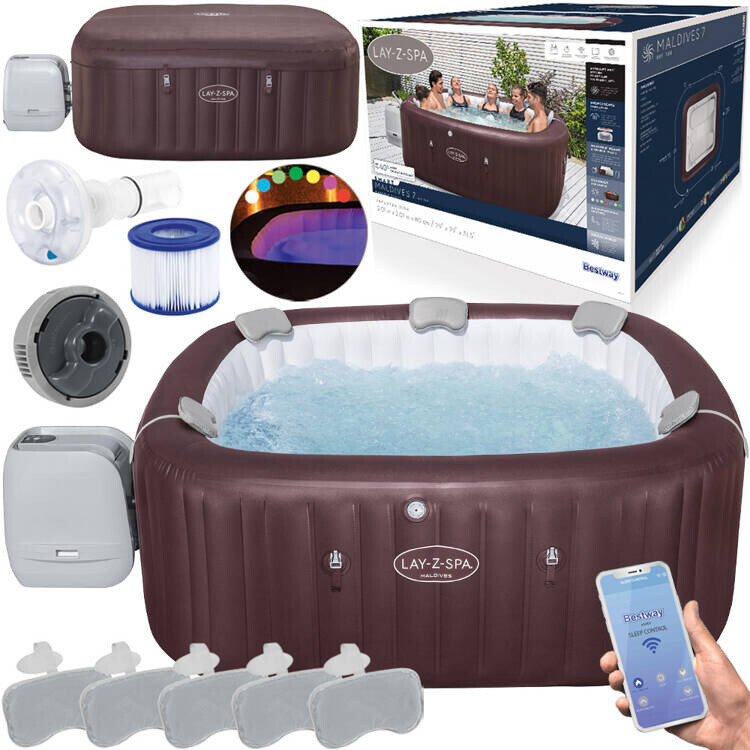 mamido Bestway Lay-z-Spa Maldives Pro7 2025 jacuzzi WiFi aplikace LED 5-7os 6001U