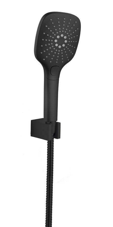 SAPHO Sprchová souprava, 3 režimy sprchování, silikon trysky, pevný držák, hadice 1500, černá mat 1204-62B