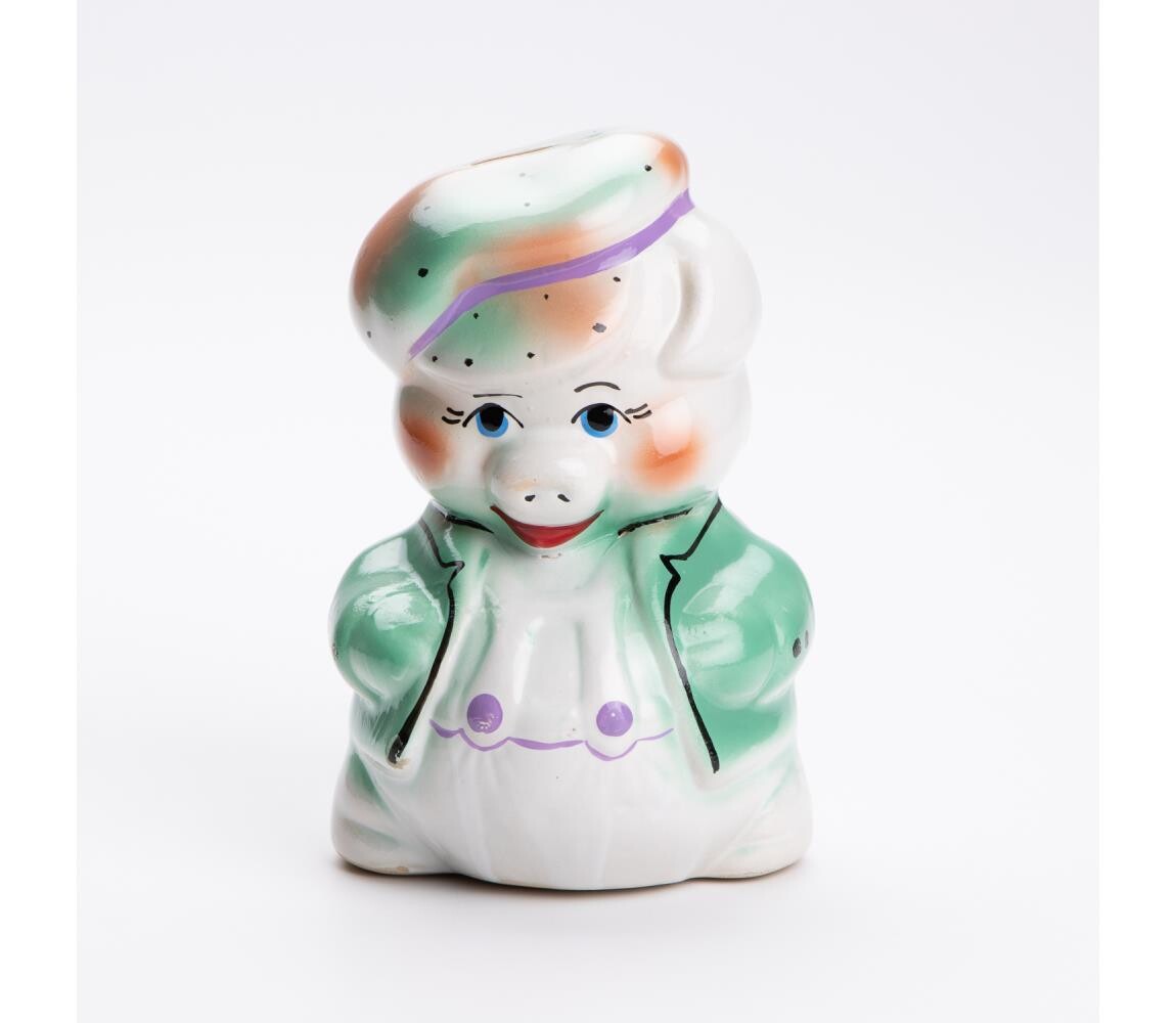 Pokladnička prasátko tyrkysová