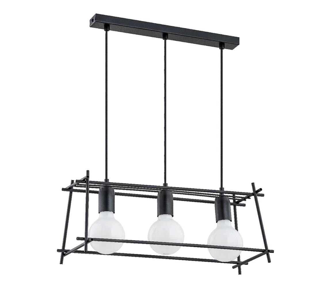 Lustr na lanku NETI 3xE27/15W/230V černá