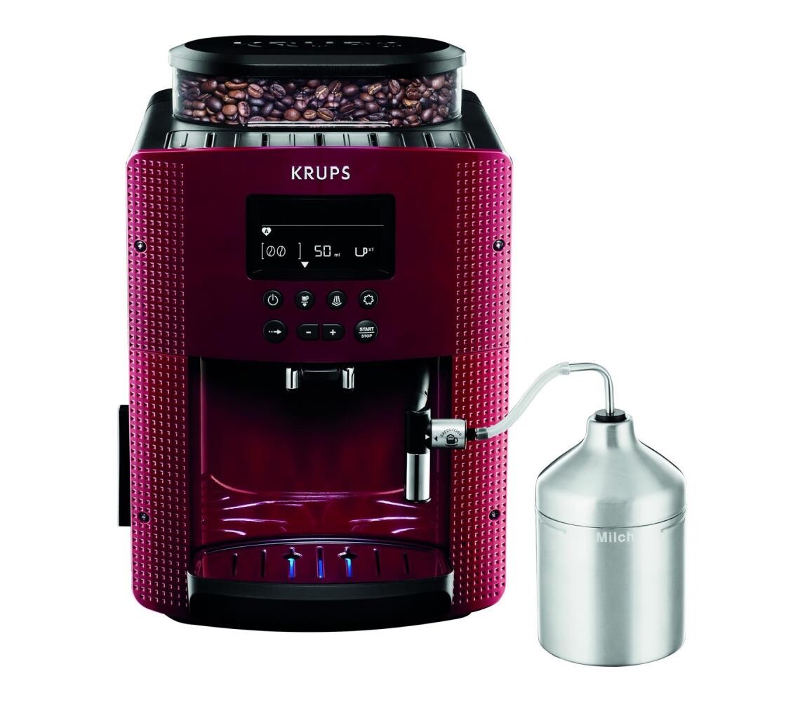 Krups Krups - Automatický kávovar s nádobou na mléko ESAL 1450W/230V červená