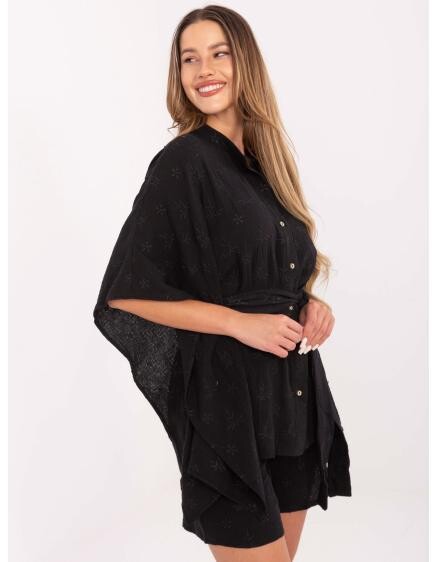 Černý mušelínový letní komplet