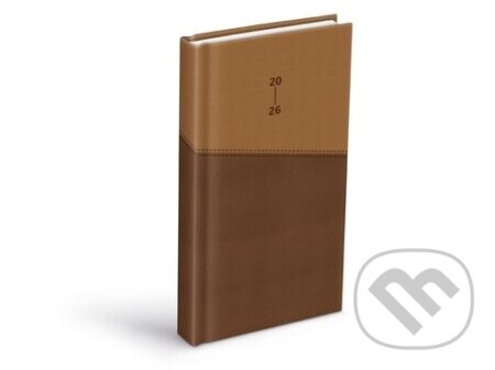 Diář 2026 D802 PU dark brown/beige 90x170mm - MFP