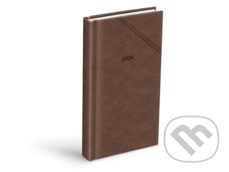 Diář 2026 D802 PU dark brown 90x170mm - MFP