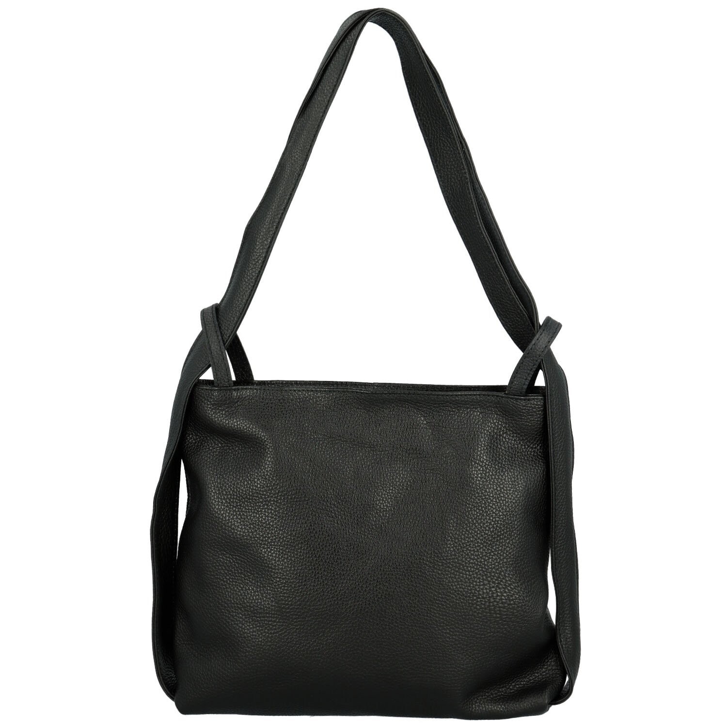 Dámský kožený kabelko/batoh černý - Delami Vera Pelle Antun černá