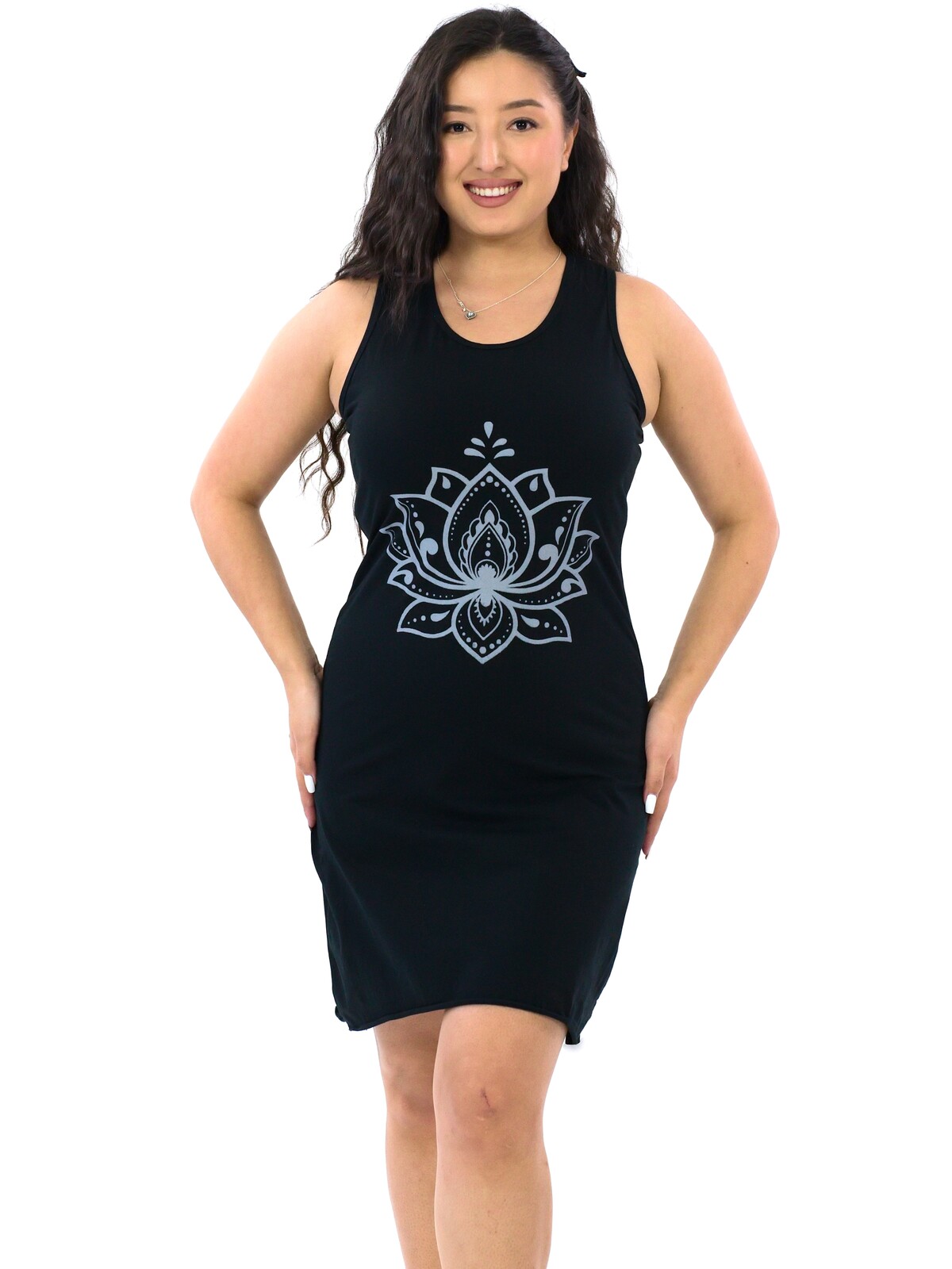 Himalife Šaty Lotos - černá s bílou Velikost: S