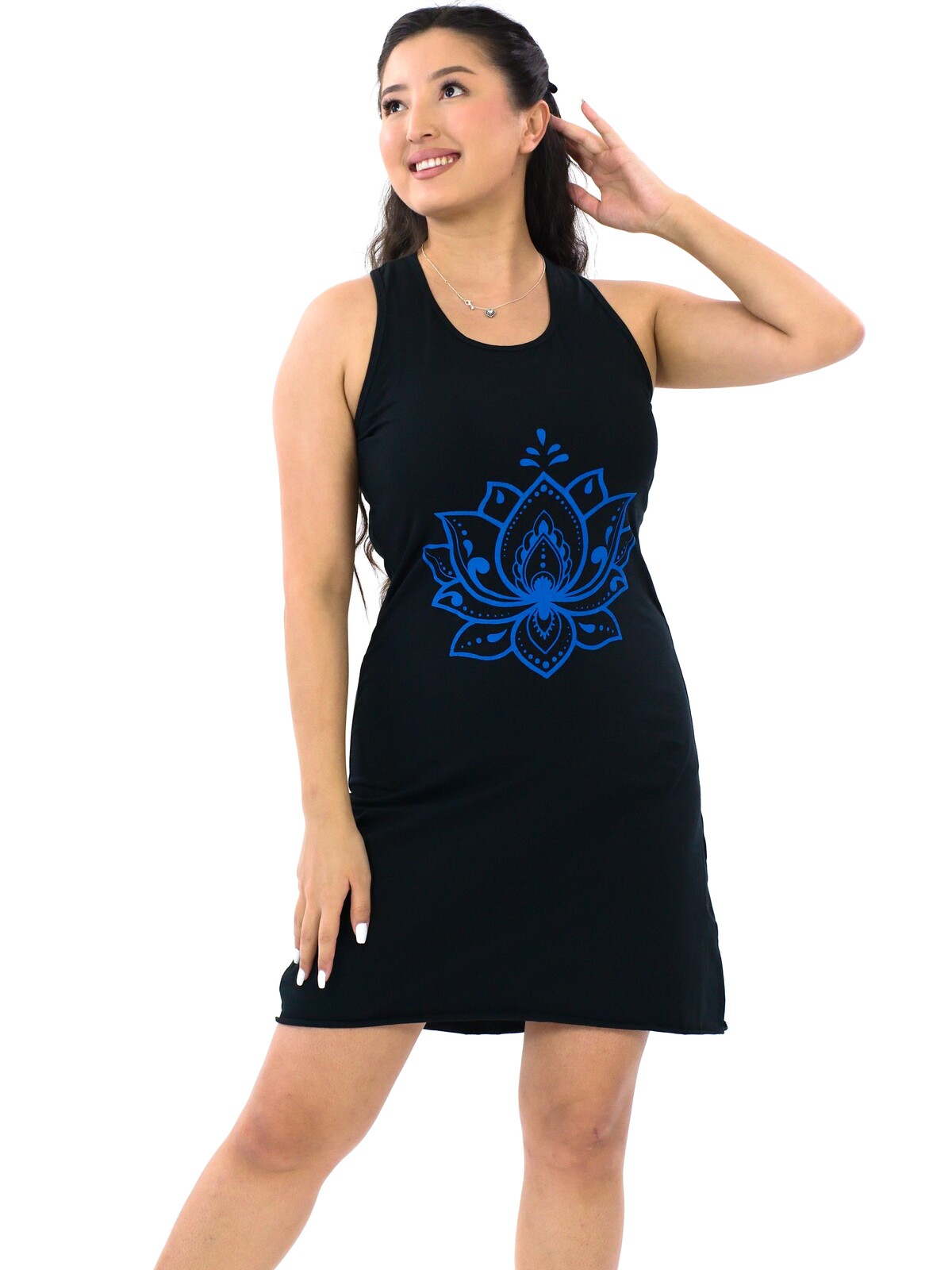 Himalife Šaty Lotos - černá s modrou Velikost: S