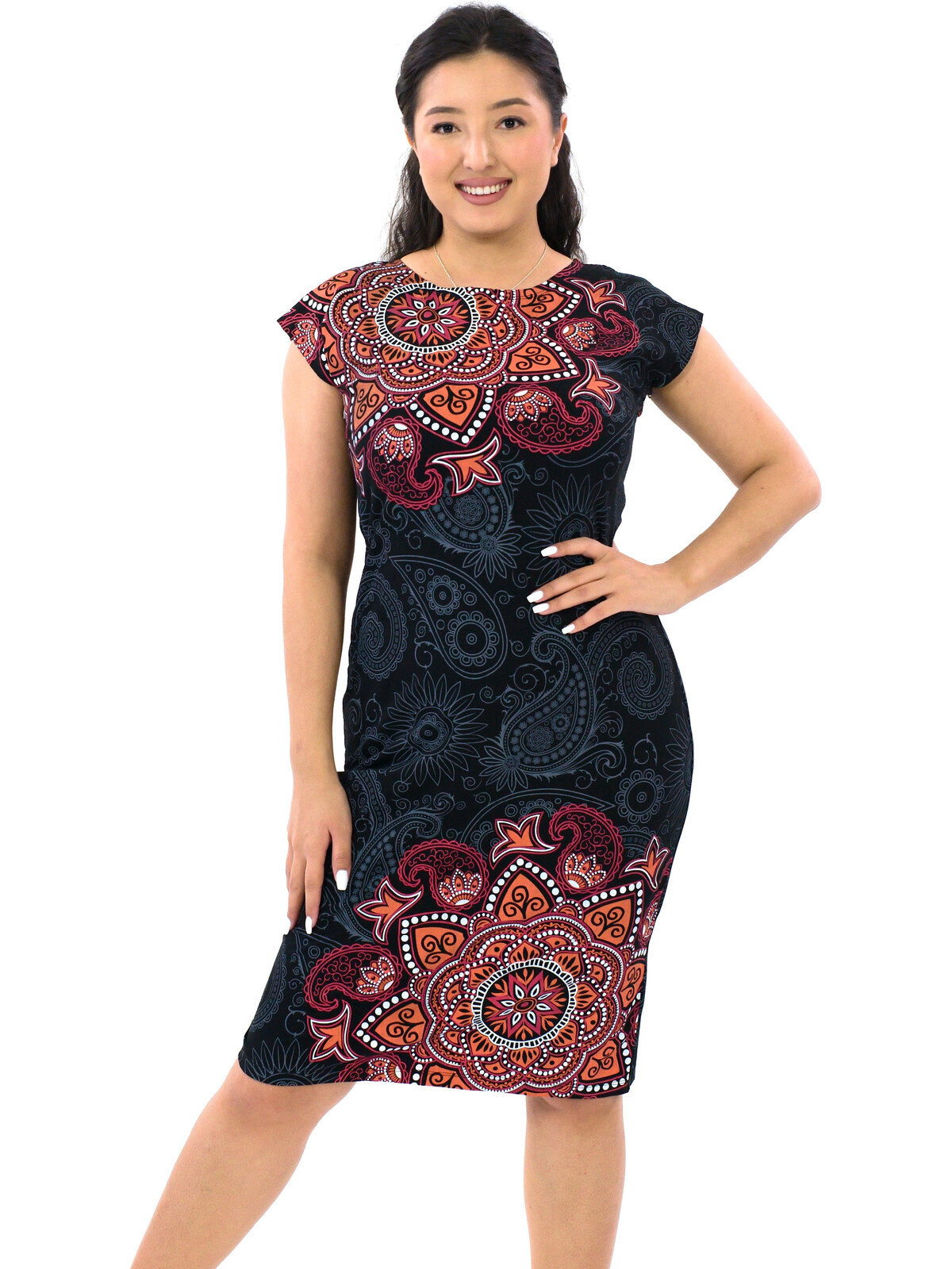 Himalife Šaty Sky - černá s oranžovou Velikost: S