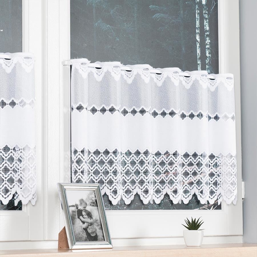 Dekorační metrážová vitrážová záclona VERA bílá výška 40 cm různé rozměry MyBestHome Rozměr: 100 cm