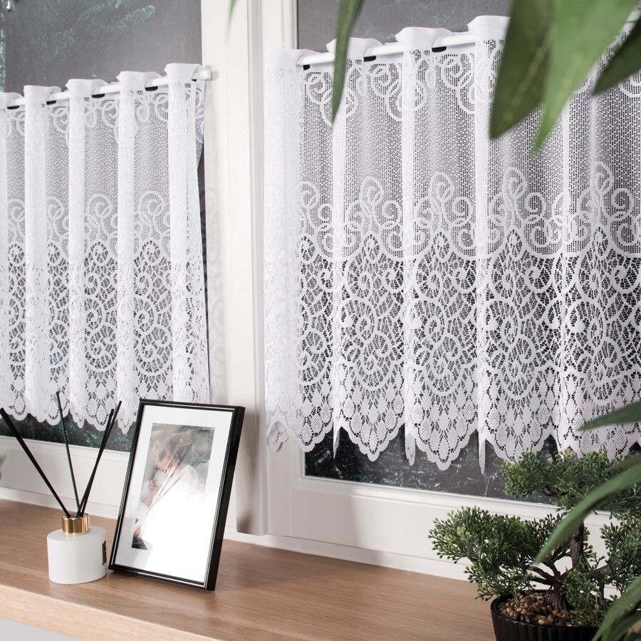 Dekorační metrážová vitrážová záclona  VIOLETTA bílá výška 50 cm různé rozměry MyBestHome Rozměr: 270 cm