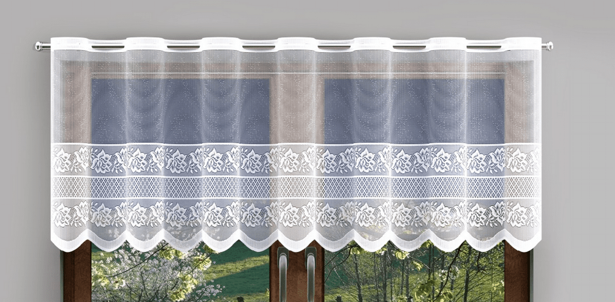 Dekorační metrážová vitrážová záclona  NORA bílá výška 50 cm MyBestHome