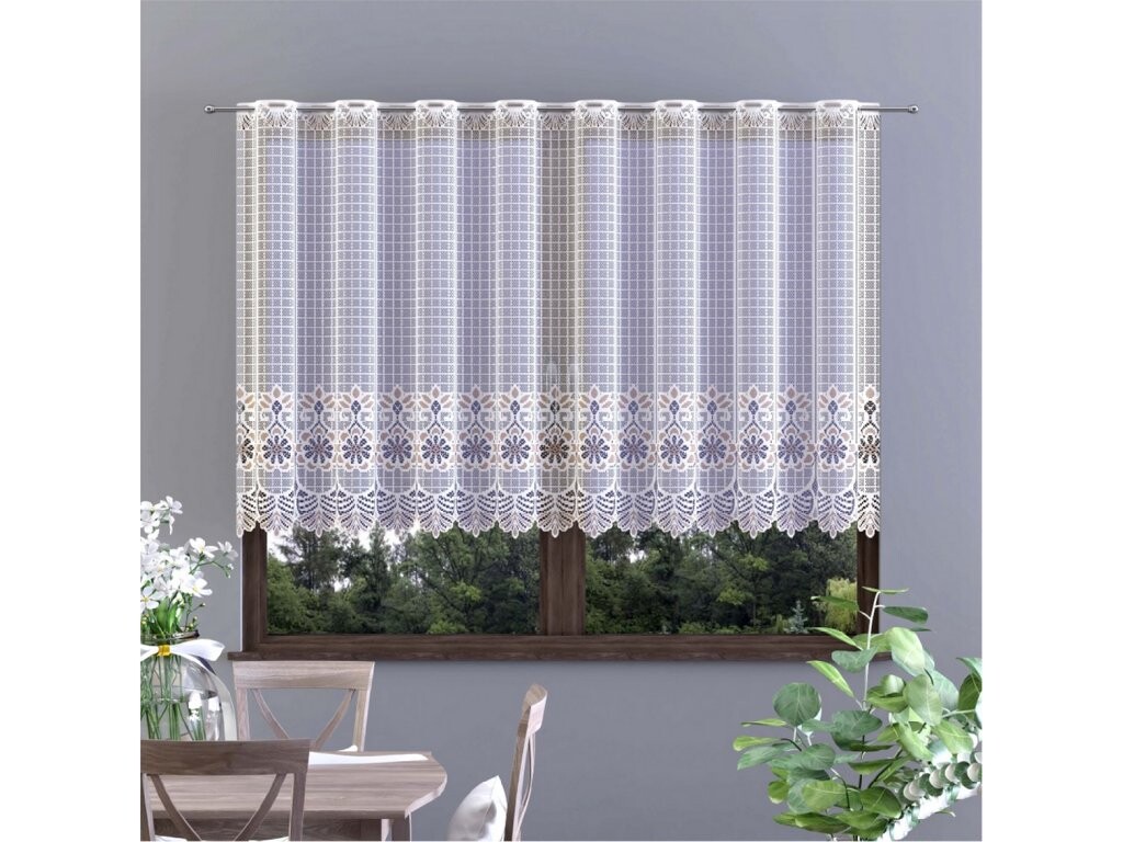 Dekorační metrážová vitrážová záclona  INNES krémová výška 100 cm MyBestHome