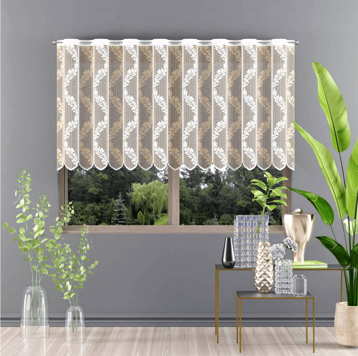 Dekorační metrážová vitrážová záclona MARGITA krémová výška 70 cm MyBestHome