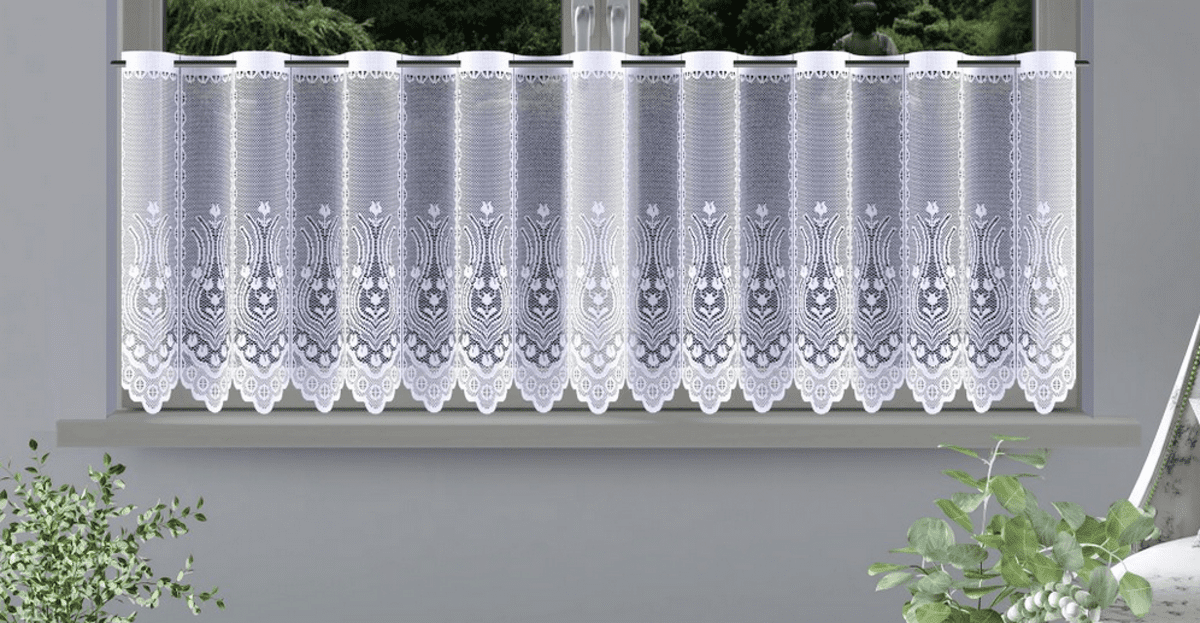 Dekorační metrážová vitrážová záclona AMINA bílá výška 45 cm MyBestHome