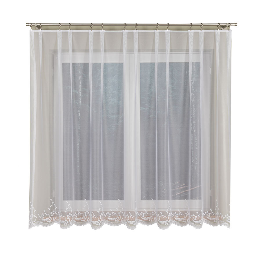 Dekorační krátká záclona na žabky ANIESZKA LINE 130 bílá 300x130 cm MyBestHome