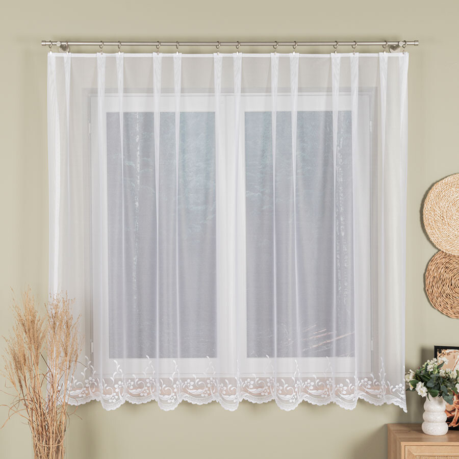 Dekorační krátká záclona na žabky ANIESZKA LINE 170 bílá 300x170 cm MyBestHome