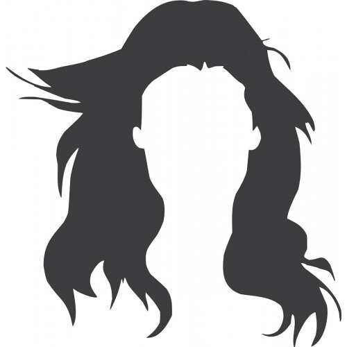 Vlasy - plastová šablona 14,5x14,5 cm