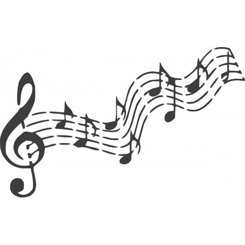 Noty - plastová šablona 14,5x14,5 cm