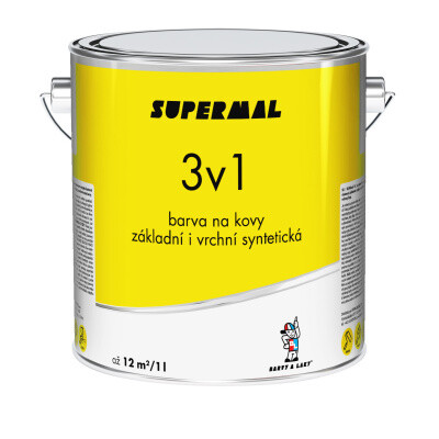 Supermal 3v1 S2177 0280 hněď tmavá vrchní syntetická barva na kovy, 2,5 l