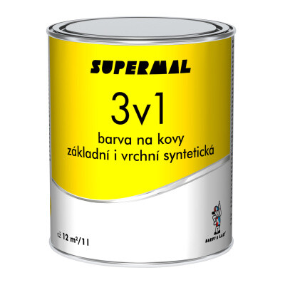 Supermal 3v1 S2177 0570 zeleň tmavá vrchní syntetická barva na kovy, 0,6 l