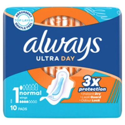 Always Ultra Day Normal hygienické vložky s křidélky 10 kusů
